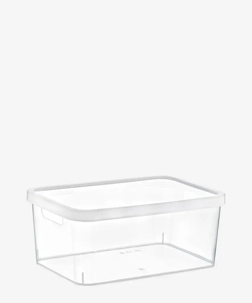 Boîte de rangement Stafi transparente avec couvercle