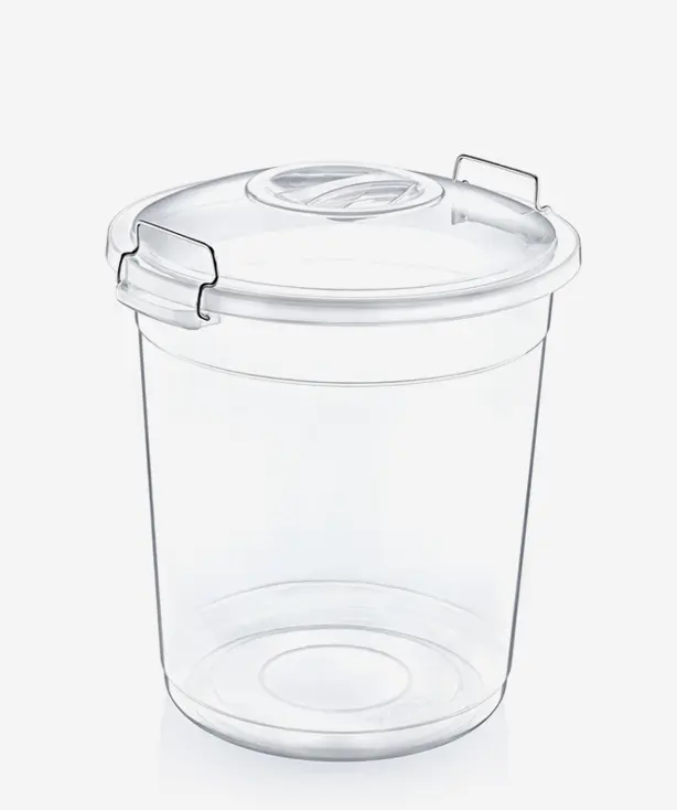Seau transparent verrouillable