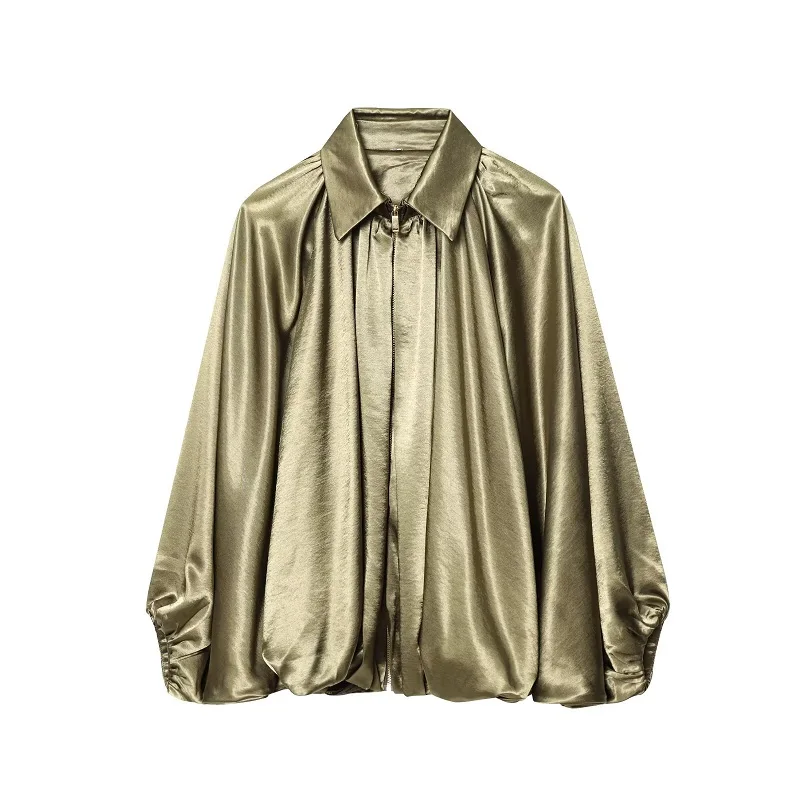 MUJER froncé Bomber vestes pour femmes gonflé surdimensionné veste femme manteaux d'été Demi-saison veste pour femmes nouveau dans les vêtements d'extérieur