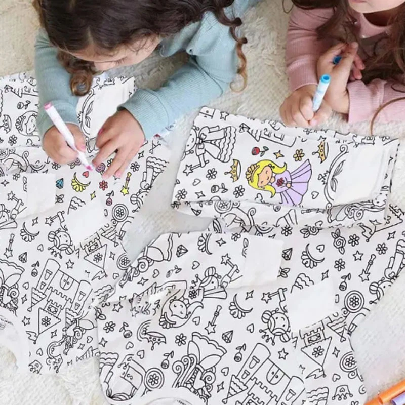 Ensemble pyjama deux pièces coloré pour enfants, garçons et filles, choisissez votre propre pyjama artisanal, Kit de coloriage pour fête de pyjama, DIY