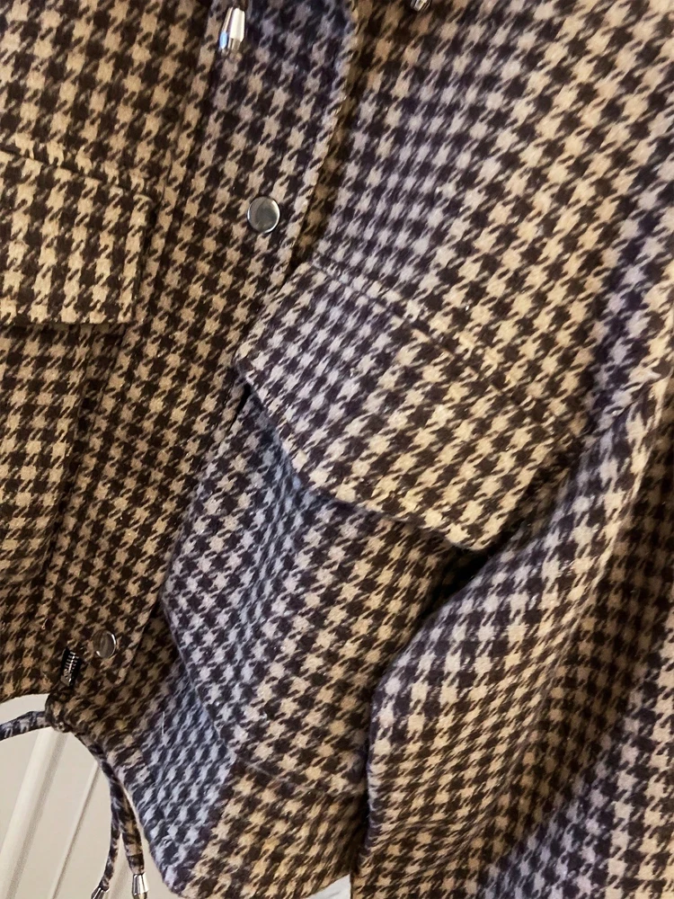 Nouveautés Automne/Hiver 2026 : Veste Courte Décontractée à Carreaux pour Femme Printemps/Automne – Style Urbain Tendance