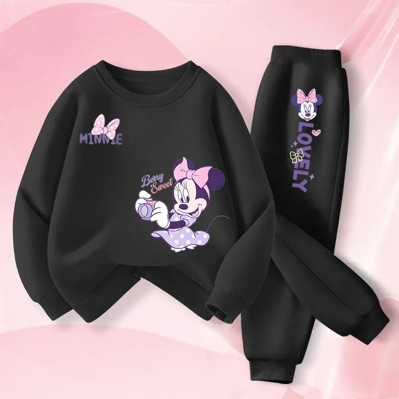 Vêtements pour enfants printemps-automne à manches longues, ensemble deux pièces pour filles, pull et pantalon long, imprimé dessin animé, ensemble 2 pièces pour enfants, survêtement.