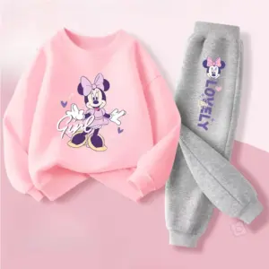 Ensemble de vêtements pour enfants, nouveau Style, sweat-shirt et pantalon à col rond pour bébés filles, ensemble deux pièces, survêtement fin et respirant, printemps automne