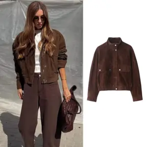 Vestes d'automne pour femmes 2025 – Nouvelle mode, grandes poches, élégantes, coupe ajustée, chaudes, style urbain chic pour jeunes étudiantes