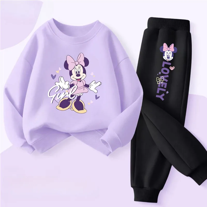 Ensemble de vêtements pour enfants, nouveau Style, sweat-shirt et pantalon à col rond pour bébés filles, ensemble deux pièces, survêtement fin et respirant, printemps automne