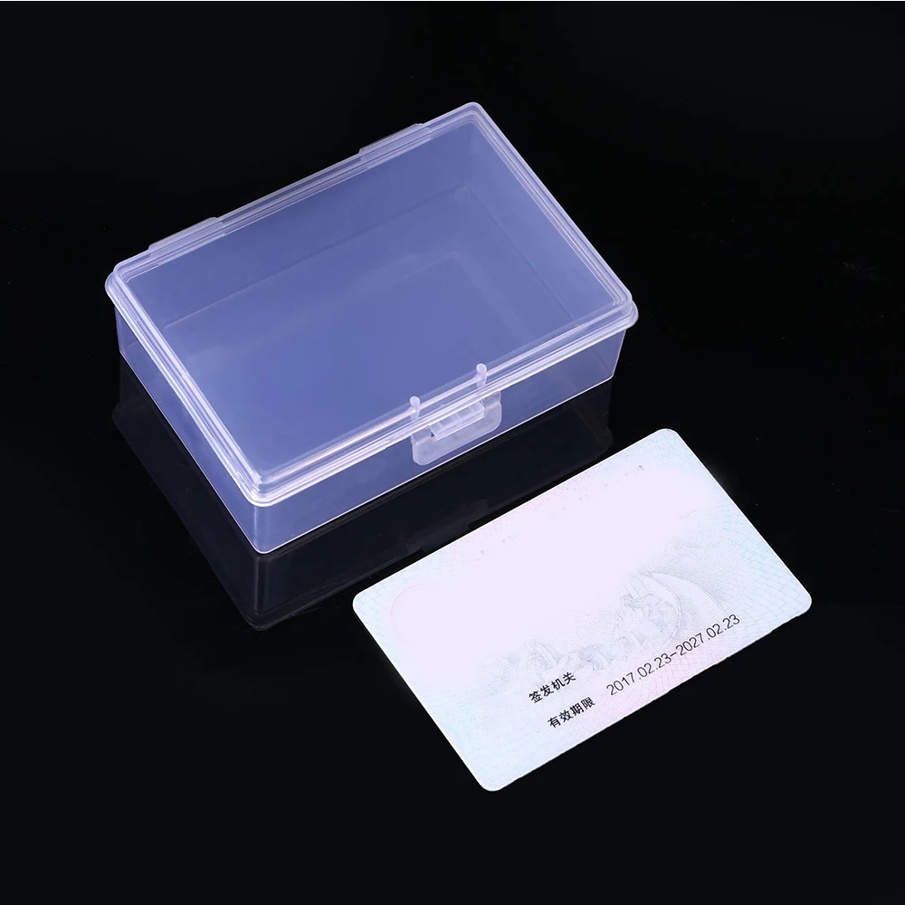 Mini boîtes rectangulaires en plastique, boîte de rangement de cartes, boîte à outils transparente pratique, étui à bijoux en perles, présentoir organisateur conteneur