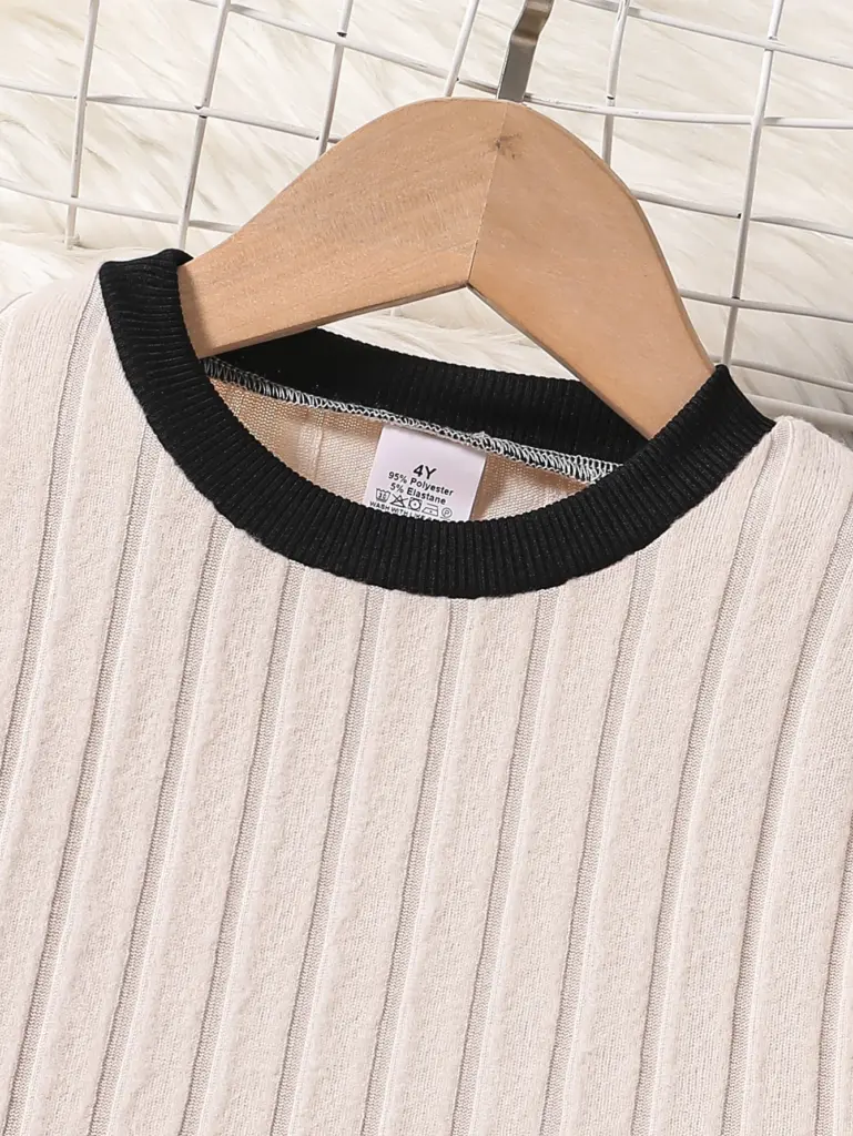 Ensemble de mode printemps-automne 2 pièces pour filles de 4 à 8 ans, comprenant un haut tricoté à col rond et un pantalon tricoté ample, idéal comme cadeau pour l'Aïd, Pâques, le carnaval, le festival du printemps ou les fêtes.