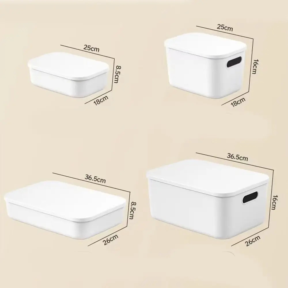Nouvelle boîte de rangement empilable avec couvercle, solide et pratique, organiseur de table, conteneur en plastique pour la maison et la chambre
