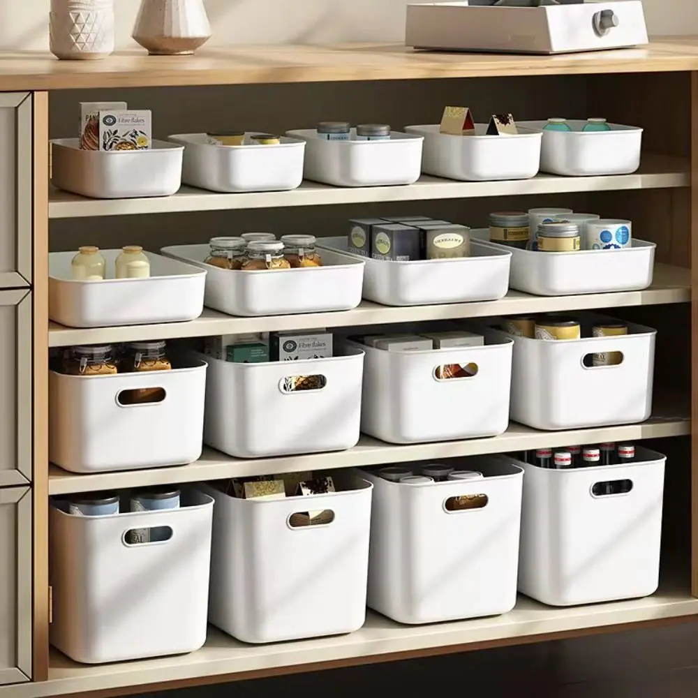 Nouvelle boîte de rangement empilable avec couvercle, solide et pratique, organiseur de table, conteneur en plastique pour la maison et la chambre
