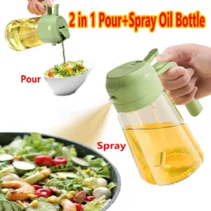 Pulvérisateur d'huile en Spray, bouteille de Cruet, huiles de cuisine, distributeur de pulvérisation, accessoires d'assaisonnement, nébulisation, remplissage de brume, cuisson à double usage