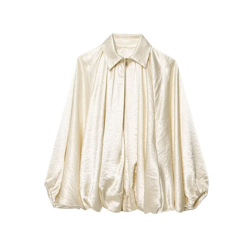MUJER froncé Bomber vestes pour femmes gonflé surdimensionné veste femme manteaux d'été Demi-saison veste pour femmes nouveau dans les vêtements d'extérieur