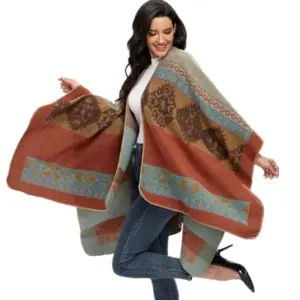 Mode d'hiver Poncho femmes Capes Écharpe Imitation cachemire dames foulards châles chauds enveloppes femme Ponchos Bufanda Mujer Foulard