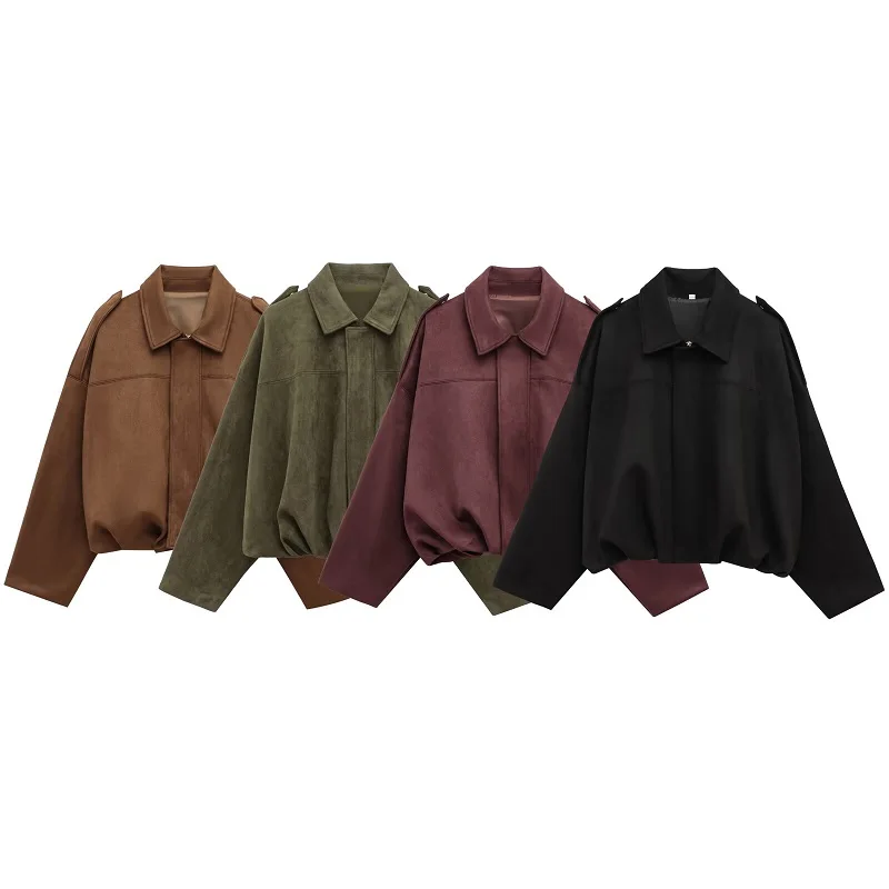 MUJER Zip Bomber vestes pour femmes daim varsity vestes femmes manteaux surdimensionné veste femme vêtements d'extérieur doux décontracté femmes veste