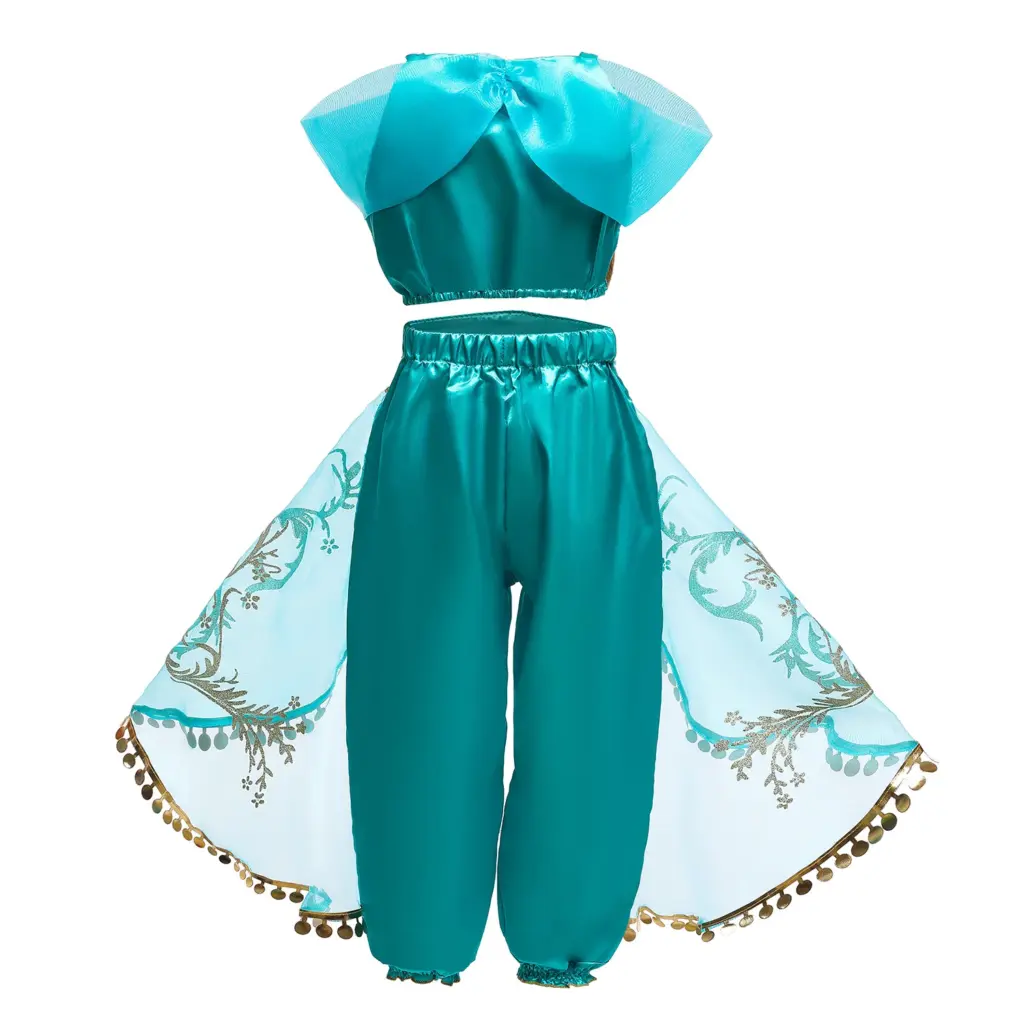 Robe de princesse Jasmine pour filles, Cosplay, lampe magique Aladdin, tenue d'halloween pour enfants, anniversaire, carnaval, danse