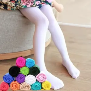 Printemps automne couleur bonbon enfant collants Ballet danse collants pour princesse filles étudiant bas velours solide blanc enfants collants
