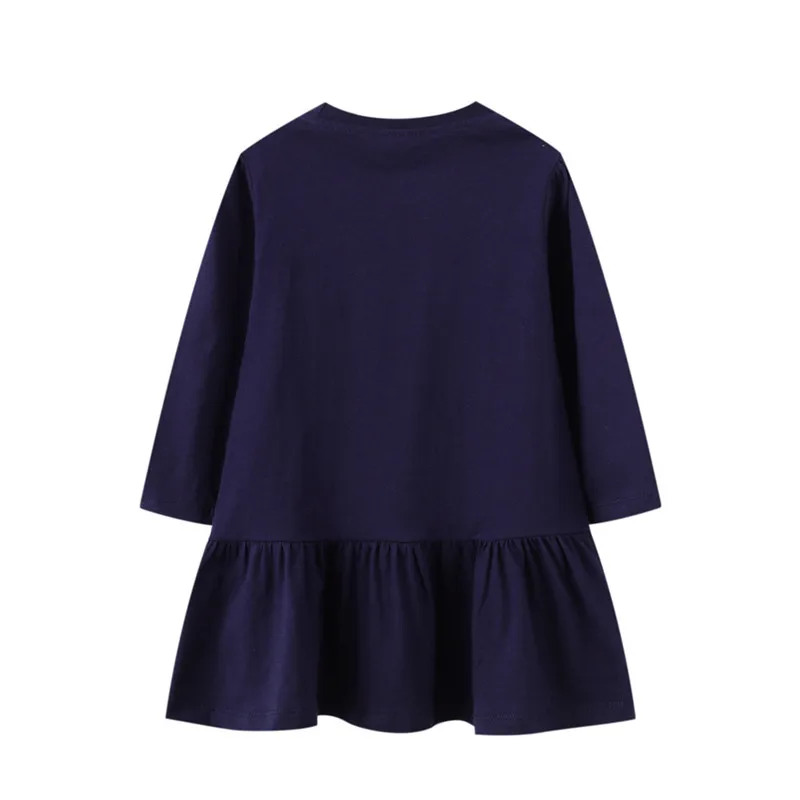 Jumping Meters-Robe de princesse pour fille, tenue de fête avec sac imprimé, costume pour enfant en bas âge, vêtements d'automne et d'hiver, 2-7T