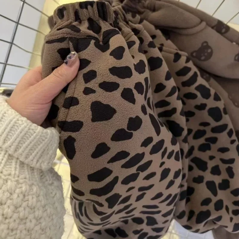 Pantalons en peluche pour bébé, pantalons de survêtement épais en velours pour garçon et fille, pantalons de dessin animé, pantalons chauds pour enfants, tendance, automne hiver
