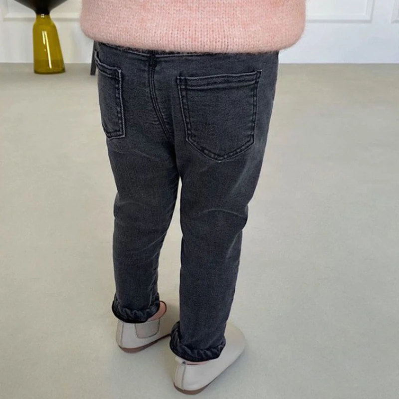 Jeans chauds avec sourire pour enfants, pantalons en denim décontractés pour garçons et filles, pantalons optiques pour enfants, bébé, enfants, printemps, automne, hiver, fj7 ans