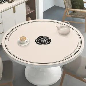 Nappe ronde en cuir imperméable et résistante à l'huile, Anti-brûlure, insonorisée, tapis de Table à manger pour la maison, bureau