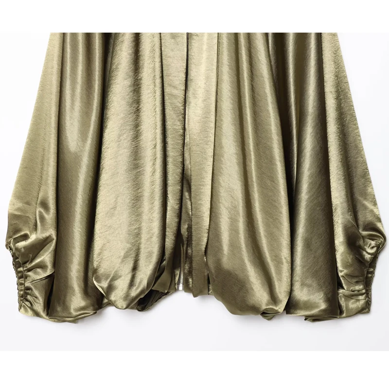 MUJER froncé Bomber vestes pour femmes gonflé surdimensionné veste femme manteaux d'été Demi-saison veste pour femmes nouveau dans les vêtements d'extérieur