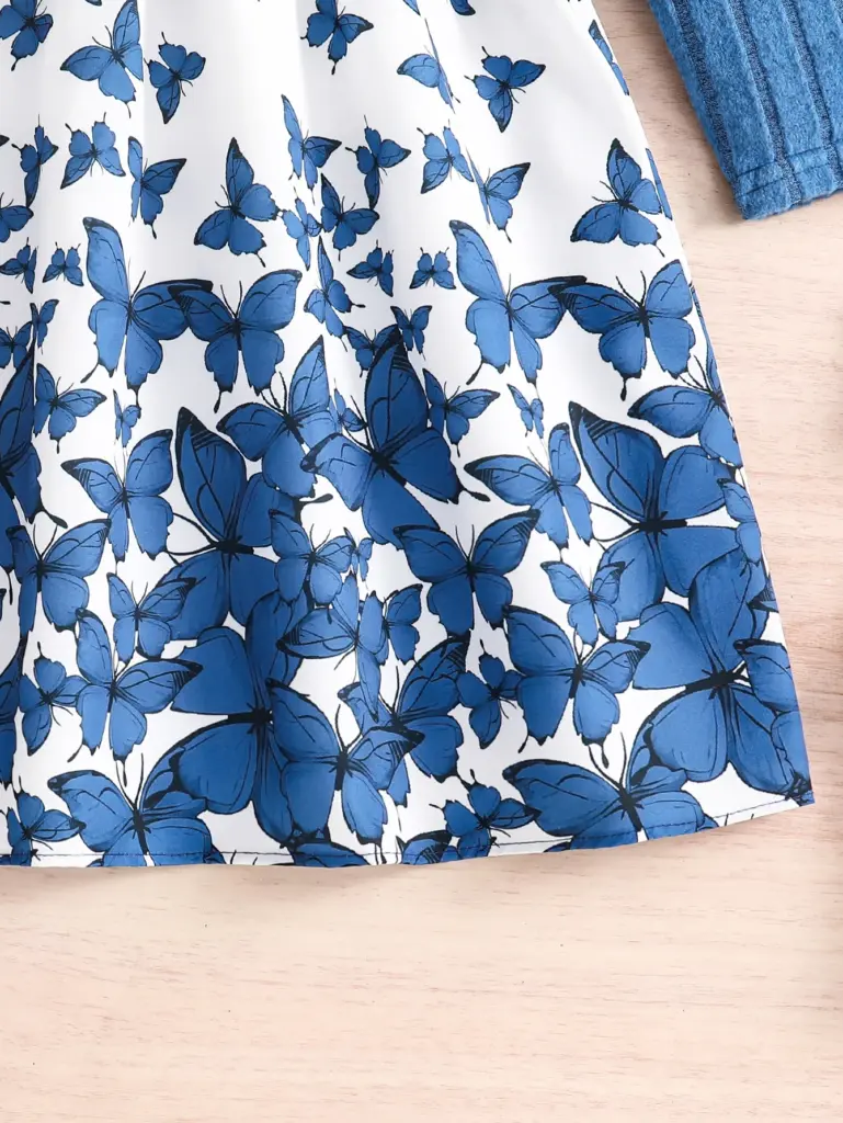 Robe en tricot décontractée pour filles de 8 à 12 ans, style printemps-automne, avec col rond, design côtelé, couleur unie et motifs imprimés doubles, idéale comme cadeau pour l'Aïd, Pâques, le carnaval, le Nouvel An chinois et autres fêtes.