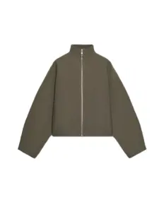 Veste courte Vintage à col montant pour femme, manteau ample et chaud avec fermeture éclair, manches longues, épais et chaud, nouvelle collection automne-hiver 2025