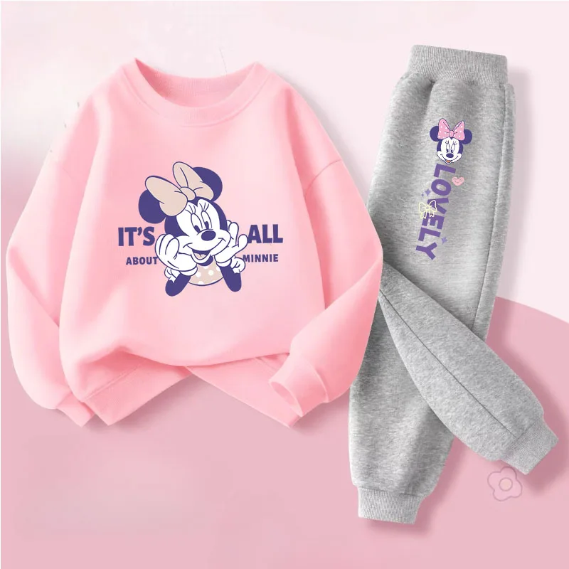 Ensemble de vêtements pour enfants, nouveau Style, sweat-shirt et pantalon à col rond pour bébés filles, ensemble deux pièces, survêtement fin et respirant, printemps automne