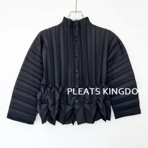 YUDX Collection de luxe légère veste plissée pour femme drapée Silhouette décontracté mode mince col montant Trench Coat