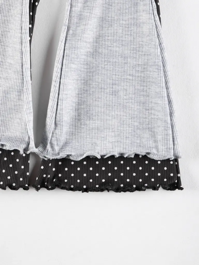 Lot de 2 pantalons évasés coréens pour filles, collection Printemps-Automne, adaptés aux enfants de 2 à 11 ans, leggings unis tendance coupe bootcut