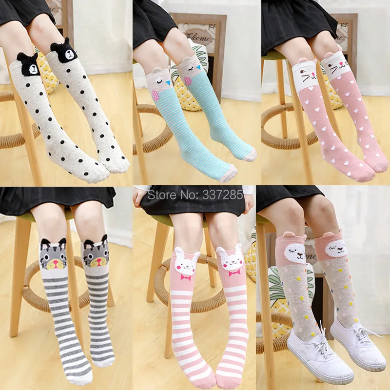 Chaussettes courtes chaudes pour bébés et enfants, adorables chaussettes montantes en coton à motifs de dessins animés pour filles, avec motifs d'animaux mignons