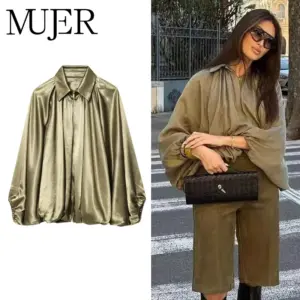 MUJER froncé Bomber vestes pour femmes gonflé surdimensionné veste femme manteaux d'été Demi-saison veste pour femmes nouveau dans les vêtements d'extérieur