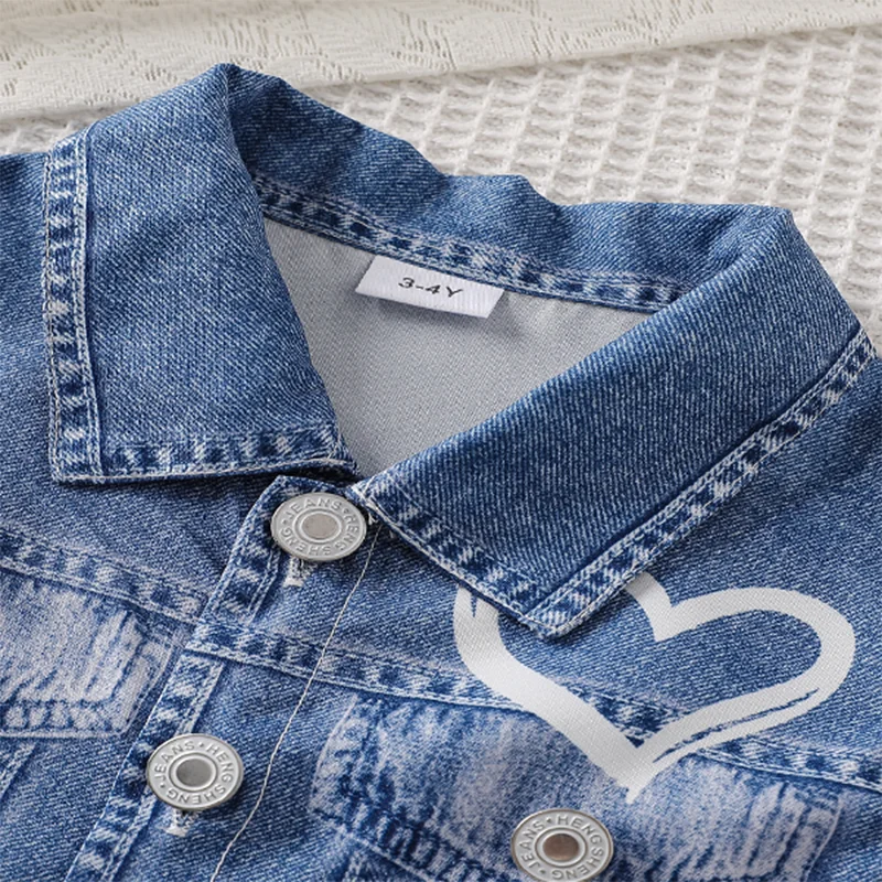 Ensemble tendance et décontracté pour enfants, printemps et automne, nouveau modèle, ensemble veste en jean imitation pour filles, pantalon long décontracté, ensemble trois pièces