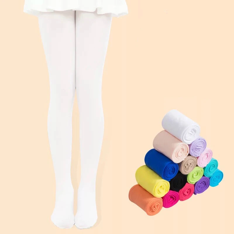 Printemps automne couleur bonbon enfant collants Ballet danse collants pour princesse filles étudiant bas velours solide blanc enfants collants