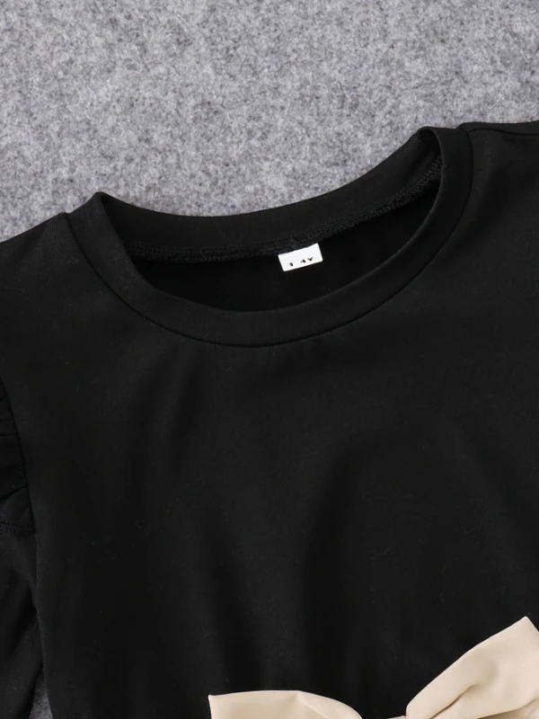 Printemps automne infantile enfant en bas âge filles col rond manches volantes épissure fleur imprimé Tulle tenue décontractée pour bébé filles