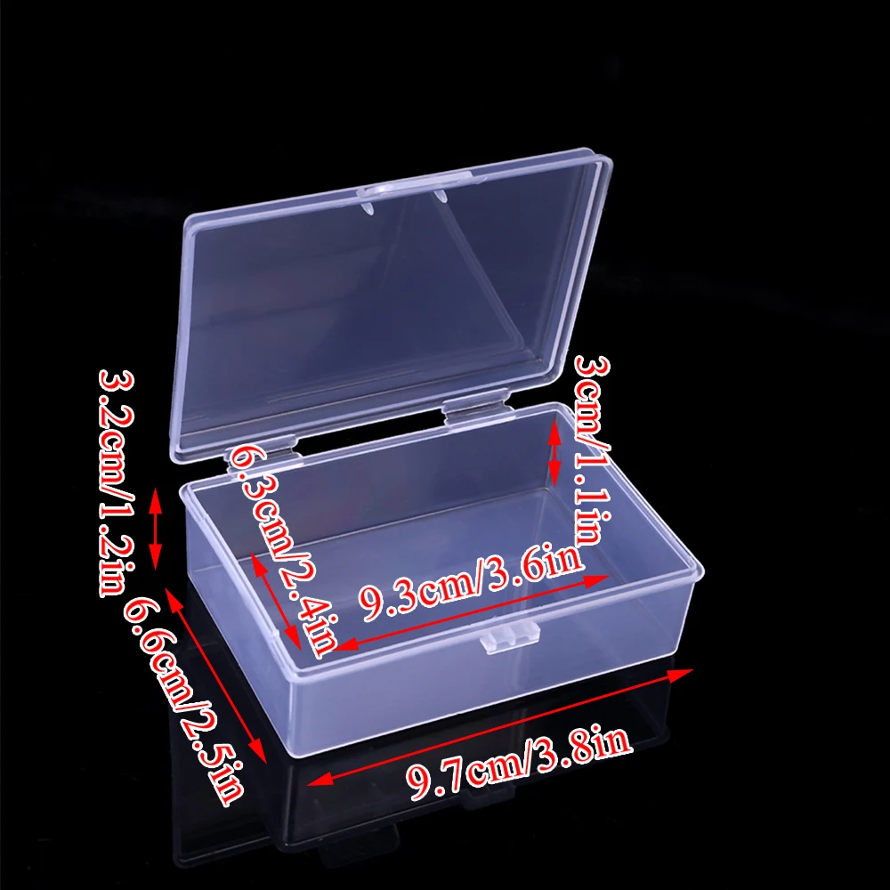Mini boîtes rectangulaires en plastique, boîte de rangement de cartes, boîte à outils transparente pratique, étui à bijoux en perles, présentoir organisateur conteneur