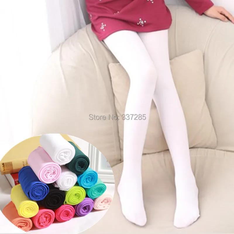 Printemps automne couleur bonbon enfant collants Ballet danse collants pour princesse filles étudiant bas velours solide blanc enfants collants