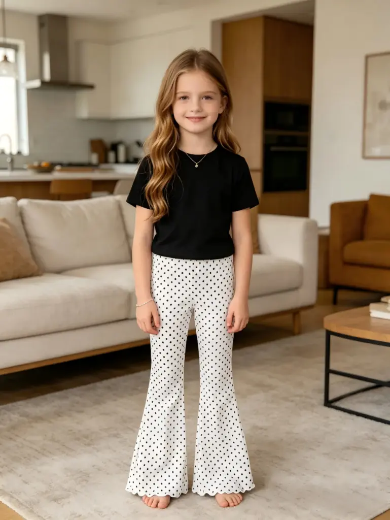 Lot de 2 pantalons évasés coréens pour filles, collection Printemps-Automne, adaptés aux enfants de 2 à 11 ans, leggings unis tendance coupe bootcut